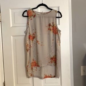Floral sheer sleeveless tunic